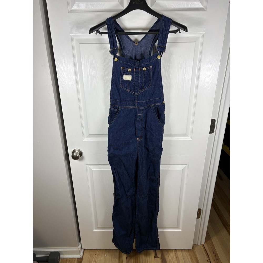 Vtg Smith's American Denim Overalls Sanforized Lion Button Men's Size 28